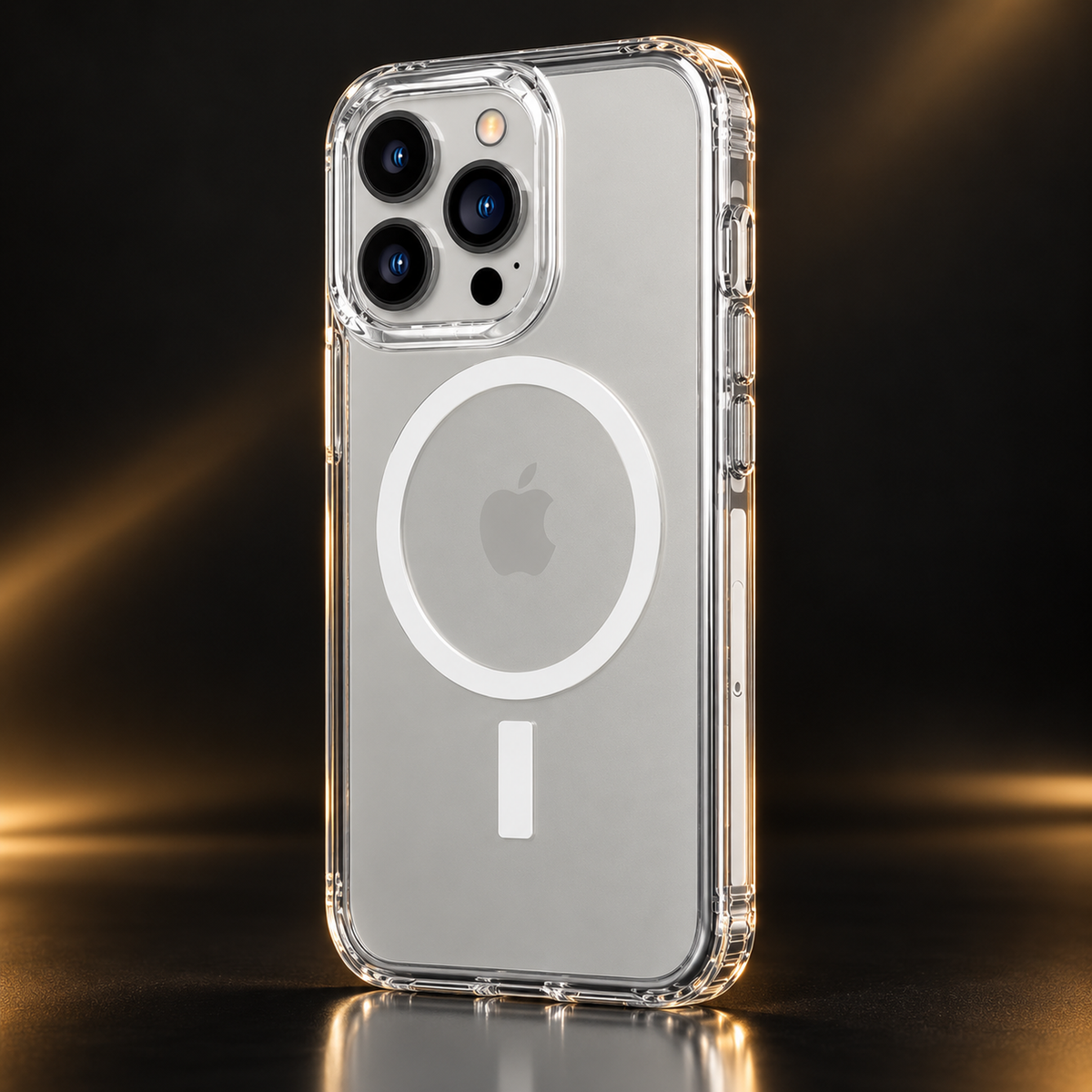 Coque iPhone transparente Velapt Vernis, anneau aimanté visible au dos