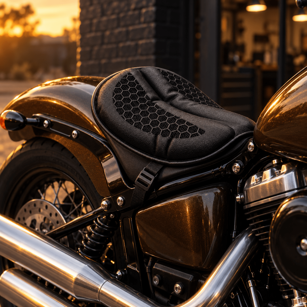 Coussin de selle moto Velapt Grand Tour, mise en place