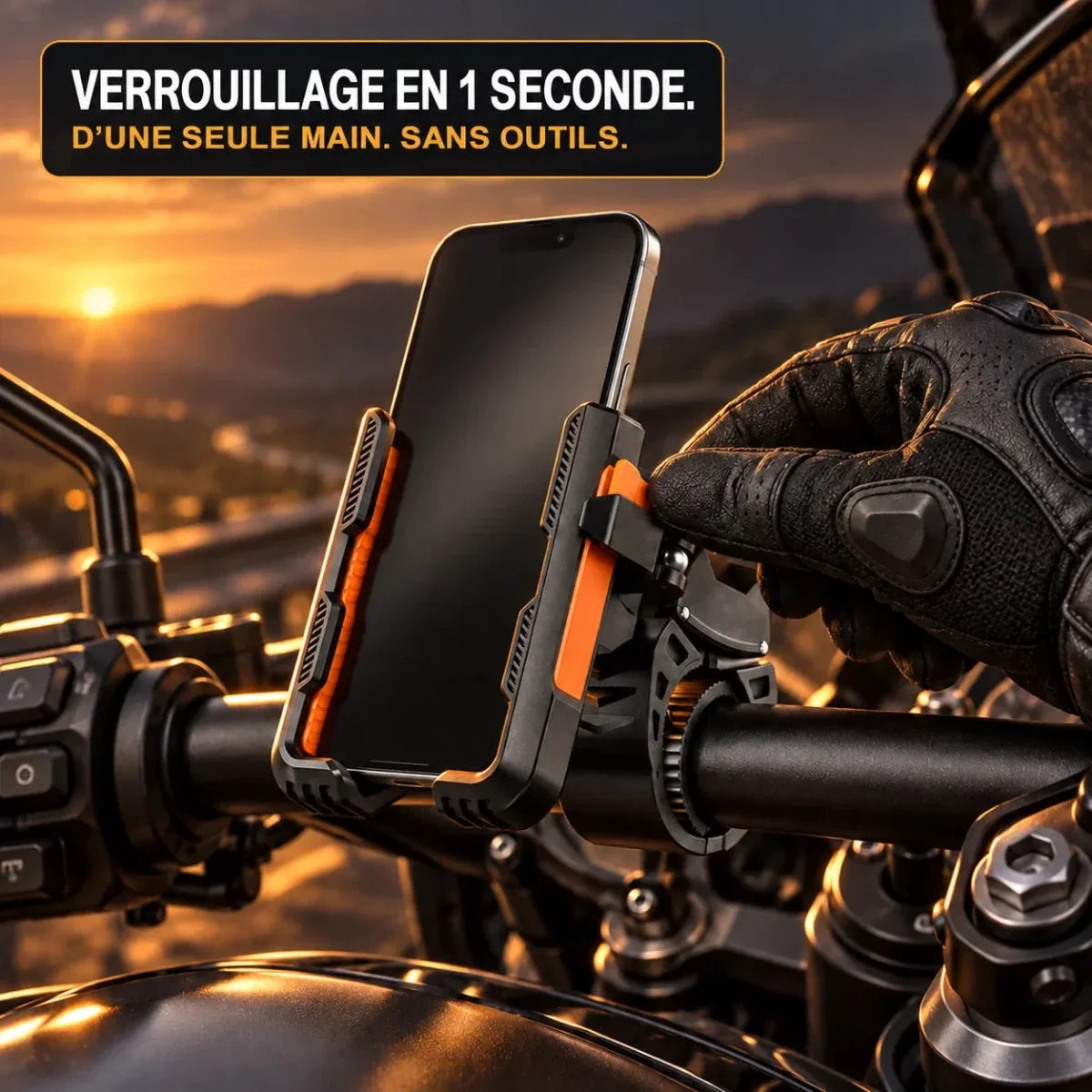 Support téléphone moto Velapt Cap, verrouillage en une seconde