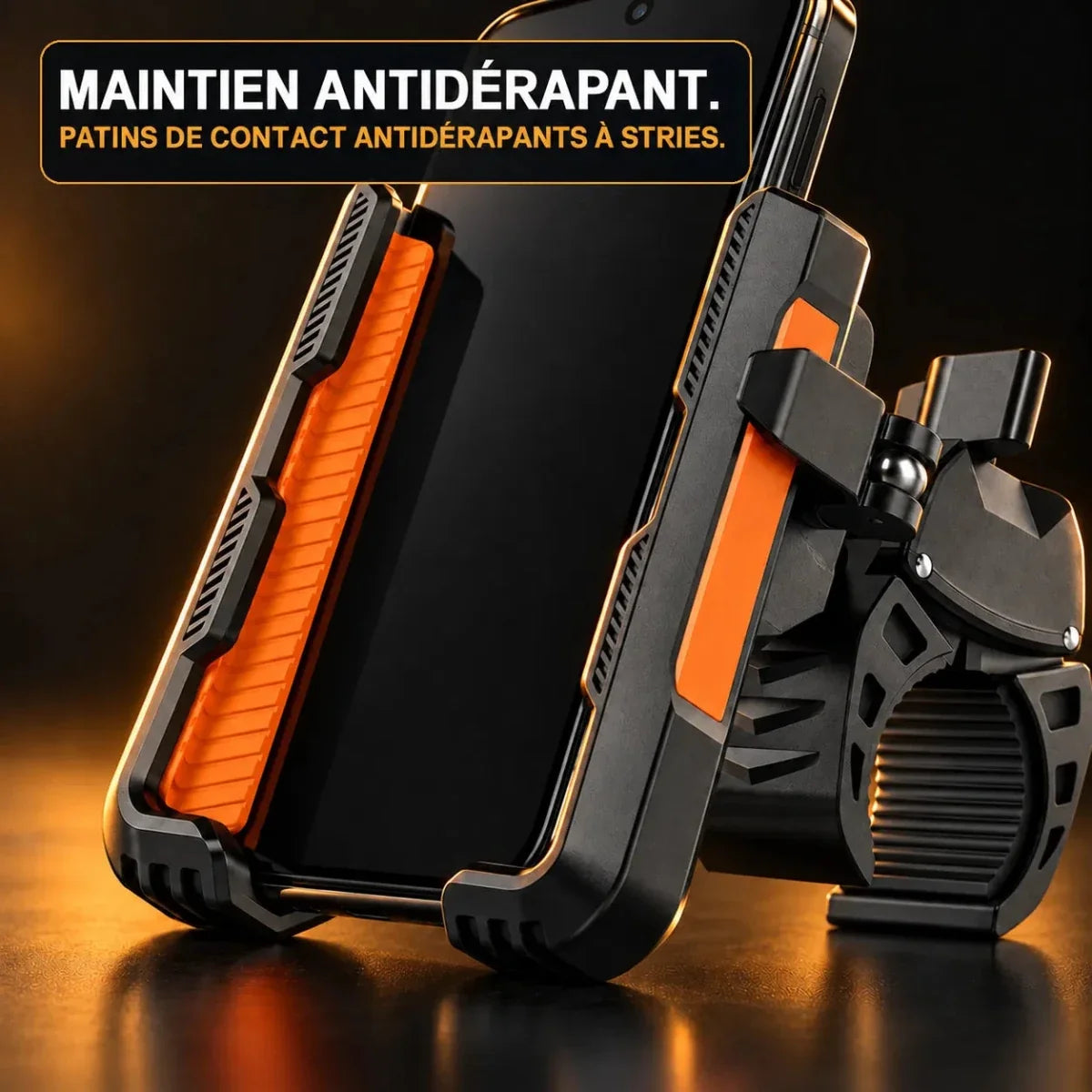 Support téléphone moto Velapt Cap, patins de contact antidérapants à stries