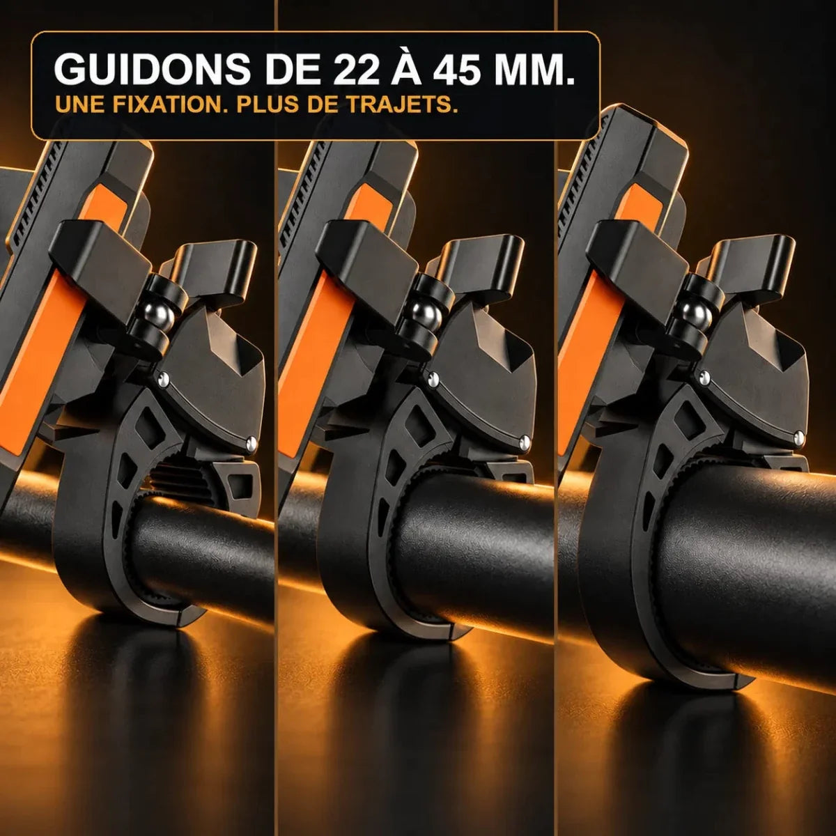 Support téléphone moto Velapt Cap, guidons de 22 à 45 mm