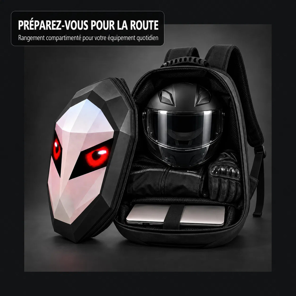Velapt Specter — Sac à dos moto à LED