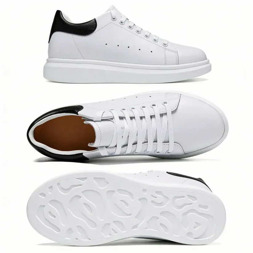 Velapt Ivory - sneaker blanche vue trois-quarts avec contrefort noir