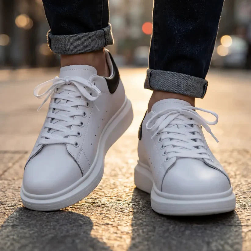 Velapt Ivory - basket rehaussante cuir vegan blanc vue de côté