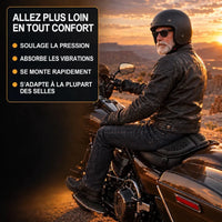 Coussin de selle moto Velapt Grand Tour, pose rapide et compatible avec la plupart des selles