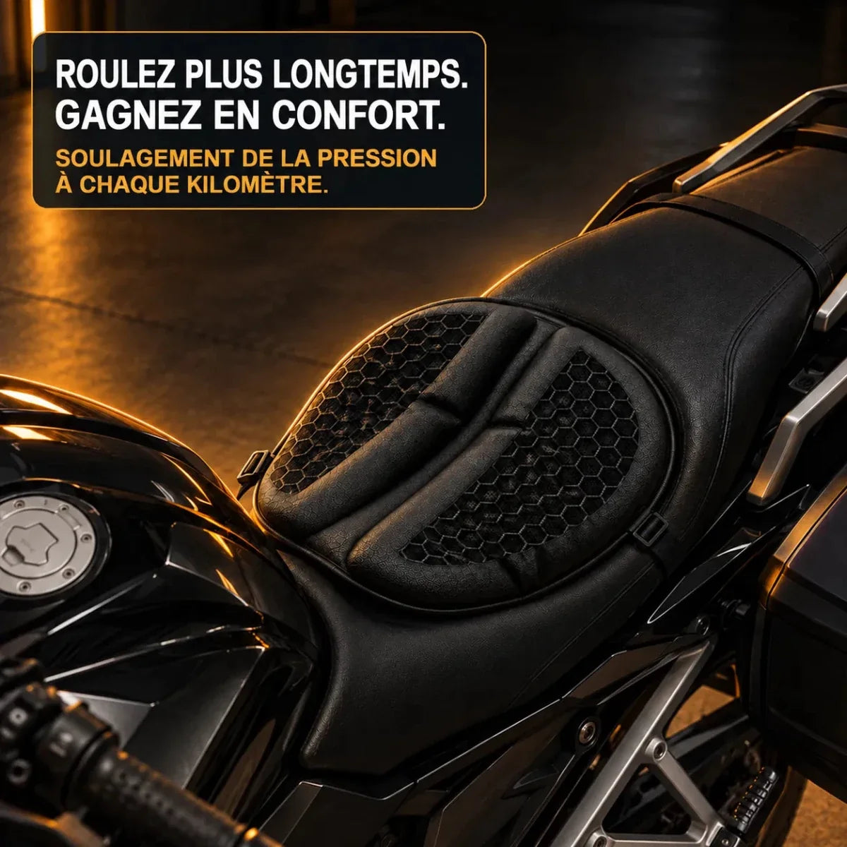 Coussin de selle moto Velapt Grand Tour, allez plus loin en tout confort